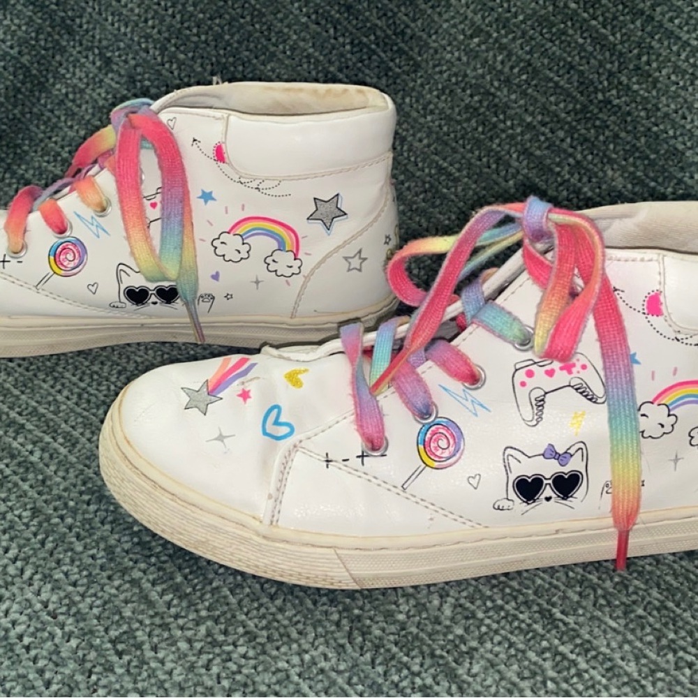 Colorful Kids High-Top Sneakers